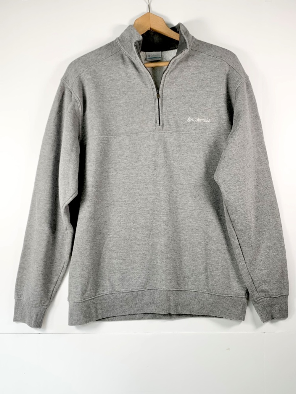 Columbia Hart Mountain ll Half Zip Mock Neck Pullover Gray Sweatshirt Outdoors